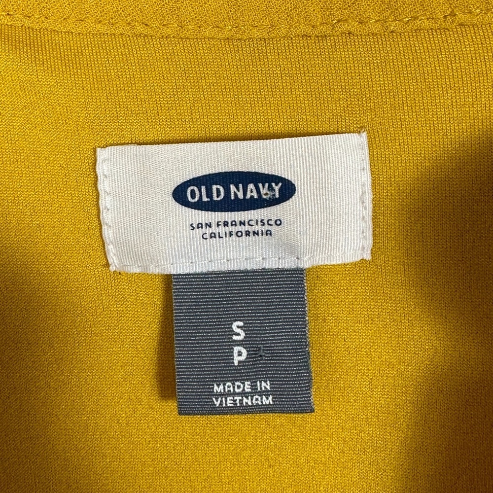 Old Navy Pintuck Yellow Dress Size Small Feeling Corny Long Sleeve Pleated Boho - Picture 3 of 12